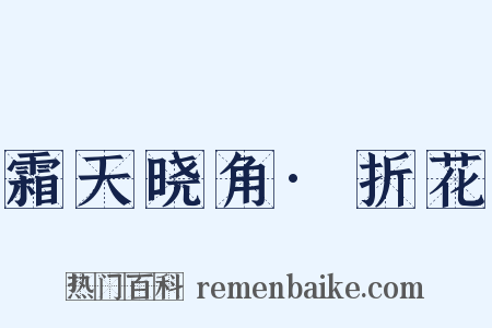 霜天晓角·折花是什么意思的图片